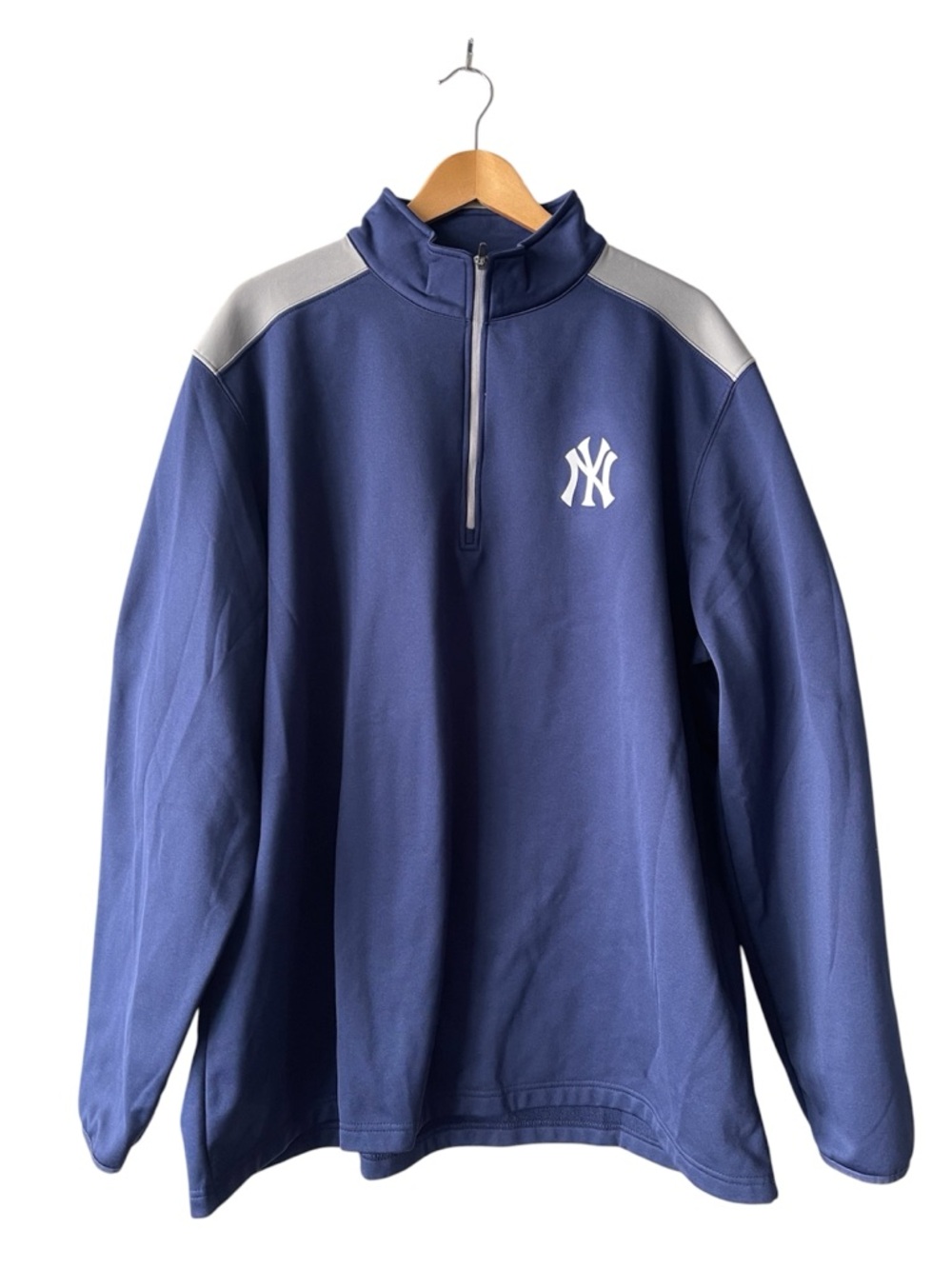 New York Yankees Baseball MLB Genuine Merchandise 1/4 Zip Navy Gray Pullover 3XL